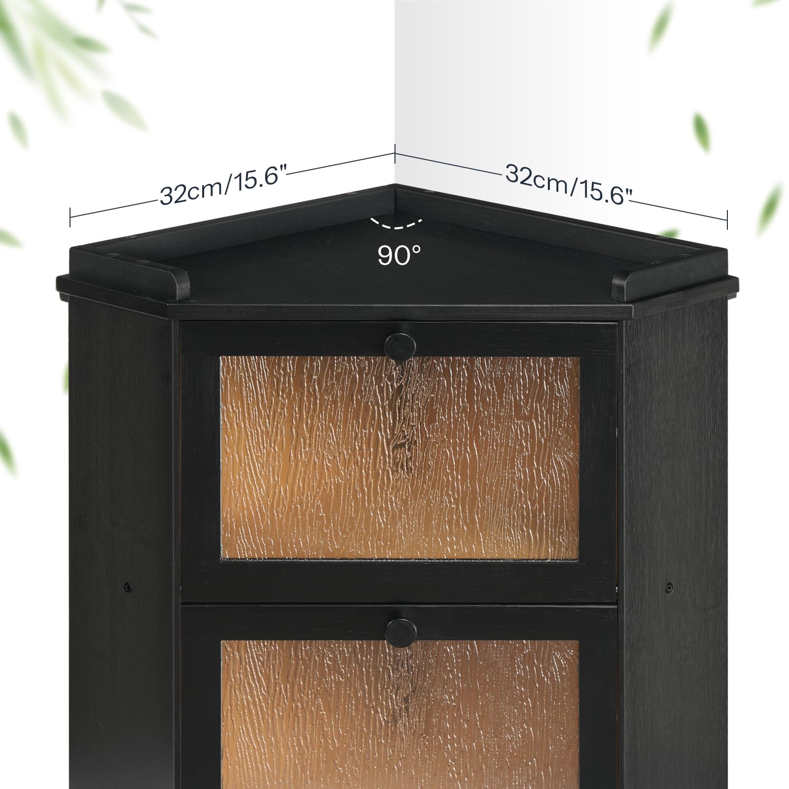 HOOBRO Portapane in Bambù a 2 Livelli con Ripiano Superiore, Porta Pane da Cucina con Piano con Sponde, Contenitore Pane per Cucina e Sala da Pranzo, Nero EBK19MB01