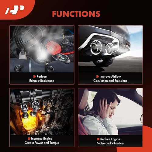 Miniatura 6 de A-Premium Colector de escape con junta, espárragos, tuercas y escudo térmico DOHC 6Cyl 4.2L Compatible con Chevrolet, GMC, Isuzu, Buick, Olds, Saab