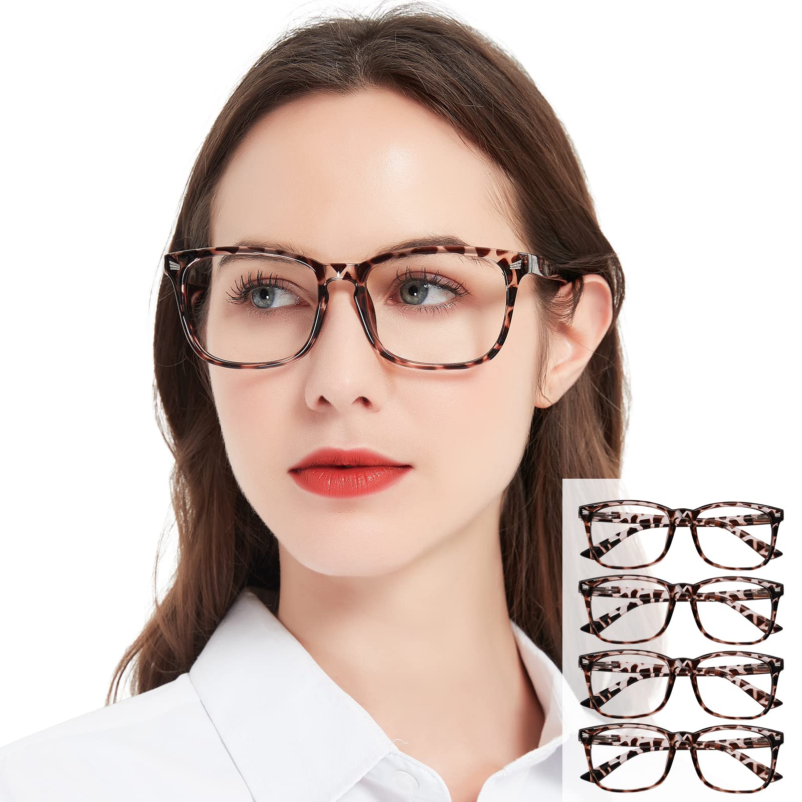 WEMOOTANTS 4 PACKS Blue Light Blocking Reading Glasses Women 1.0 1.25 1.5 1.75 2.0 2.25 2.5 2.75 3.0 3.5 4.0 5.0 6.0
