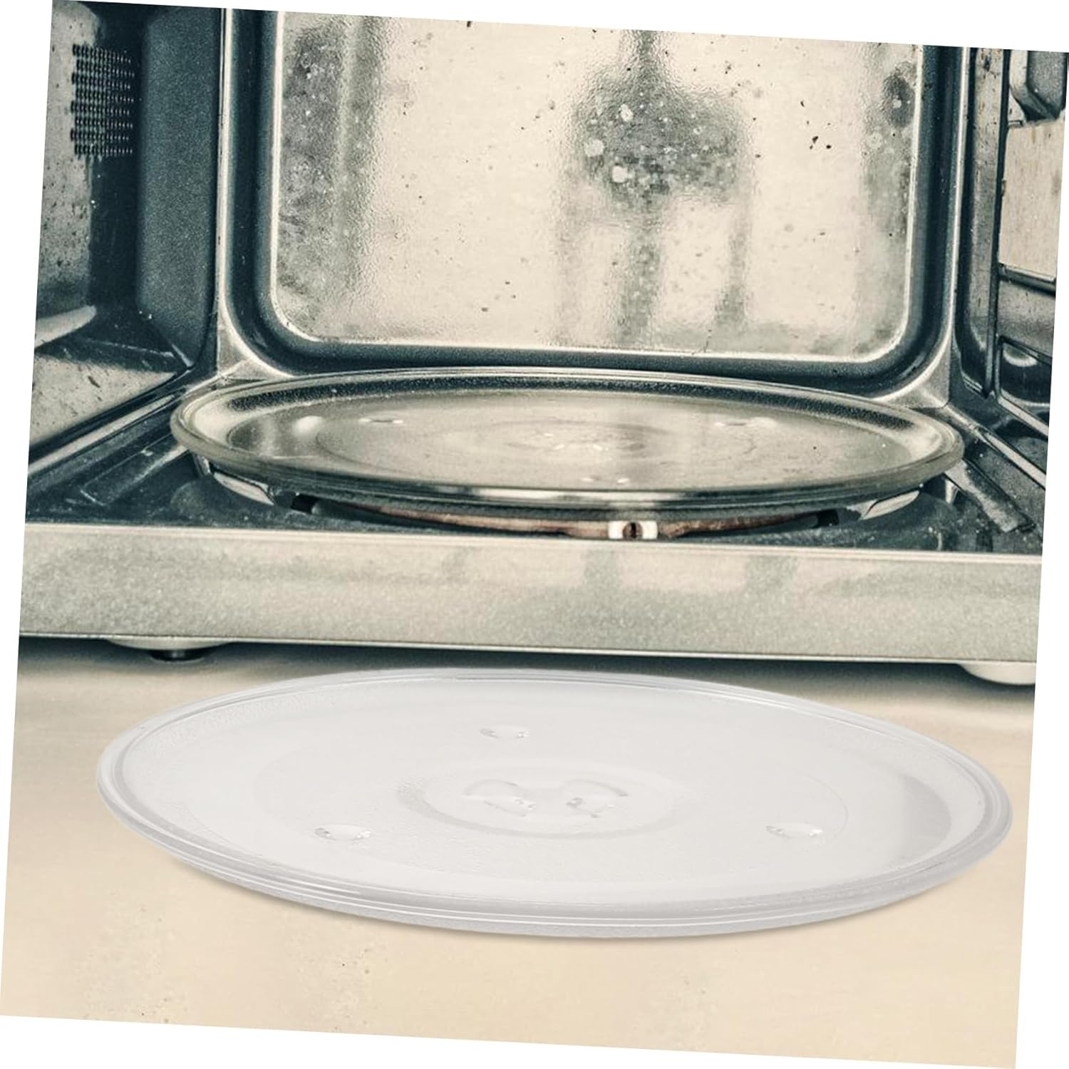 VILLCASE 2pcs Microwave Replacement Part Microwave Turntable Trays Glass Plate for