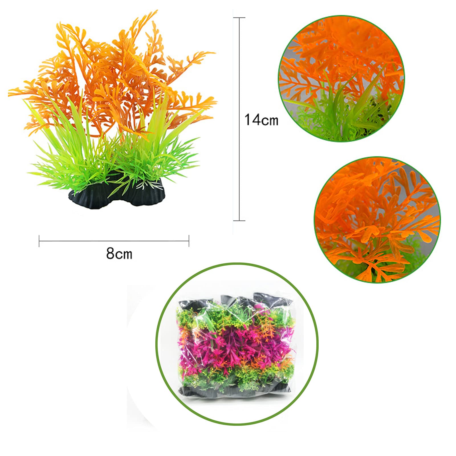 Amazon | 水槽用 水草6枚24cm-中型人工水草癒しミニ水族館
