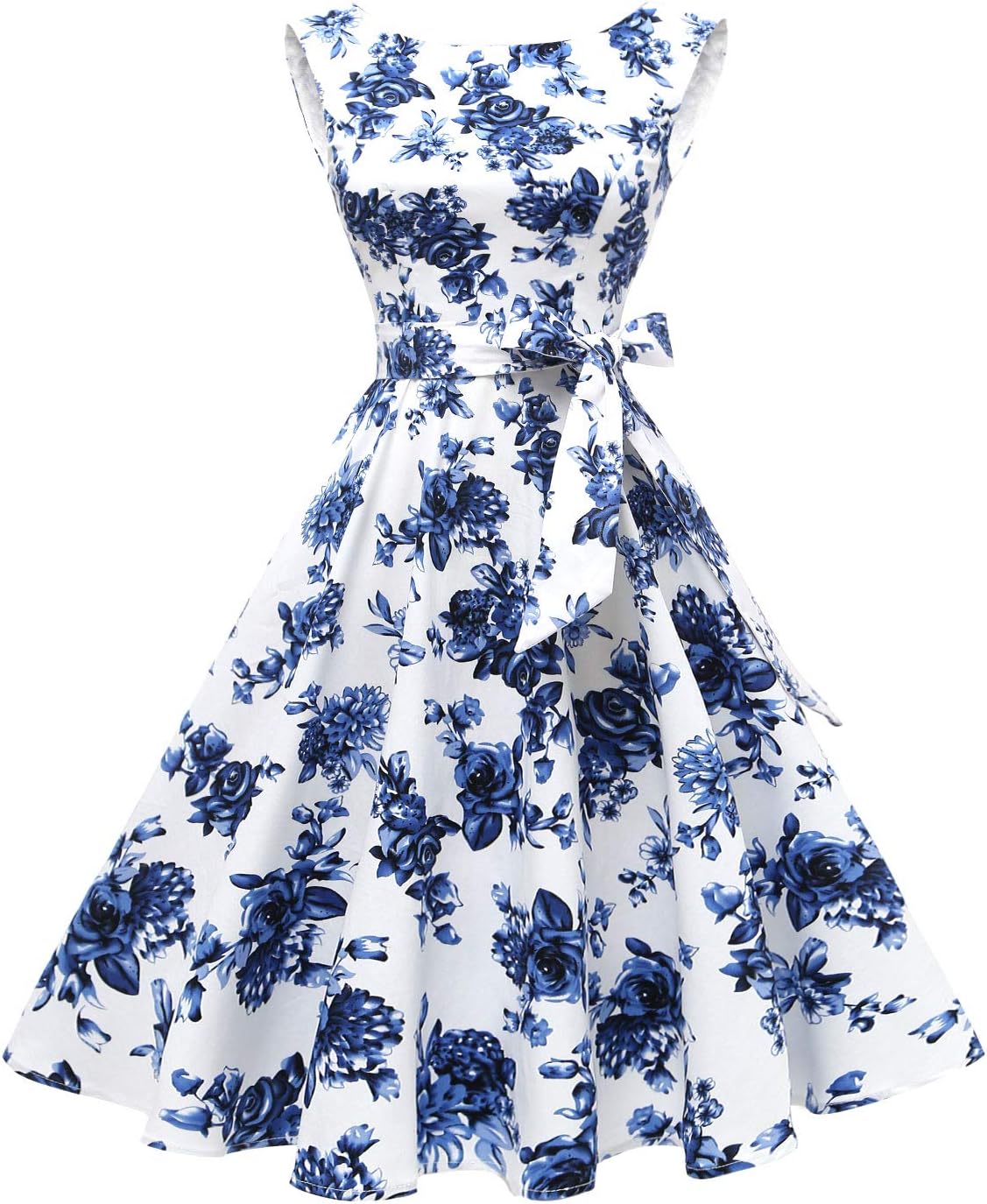 Hanpceirs Women's Boatneck Sleeveless Swing Vintage 1950s Cocktail Dress New