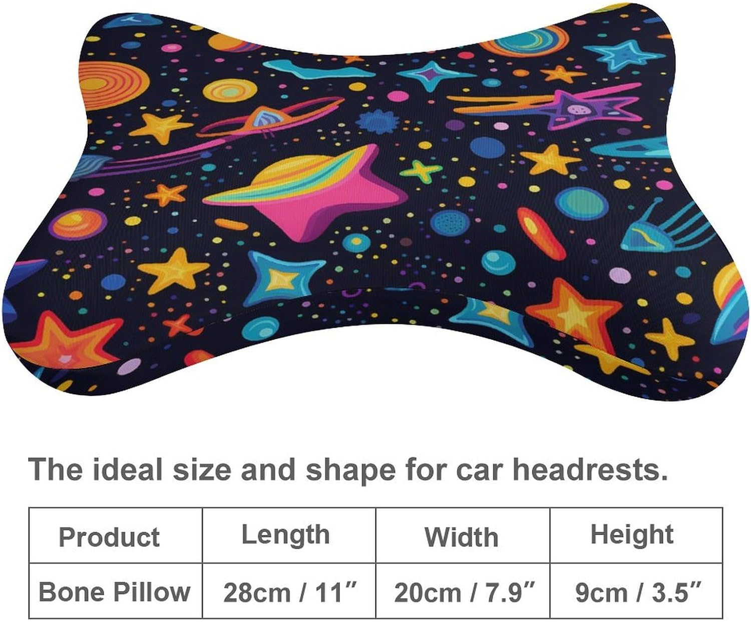 Galaxy 2 Pack Car Neck Pillow Car Headrest Soft Car Pillow for Most Cars