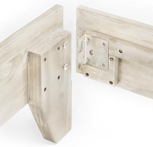 Miniatura 4 de eLuxurySupply Marco de cama de plataforma de madera, tamaño individual XL, color blanco, perfil bajo, no necesita somier, fácil montaje, estilo