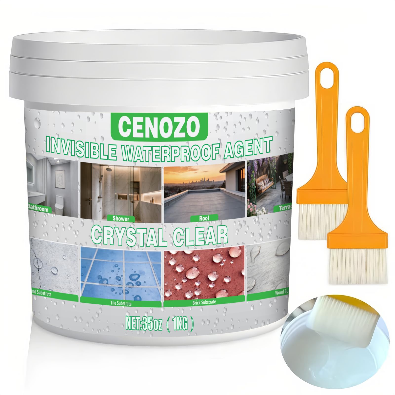 1000g Invisible Waterproof Agent,Rubber Liquid Waterproof Sealant Coating for Roofs, Walls,Bathrooms,Indoors & Outdoors,Water Proof Coating Protection for Concrete, Wood, Tiles – approx. 1.4 m²