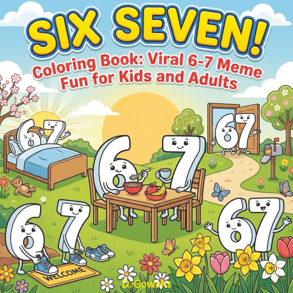 SIX SEVEN! Coloring Book: Viral 6-7 Meme Fun for Kids and Adults