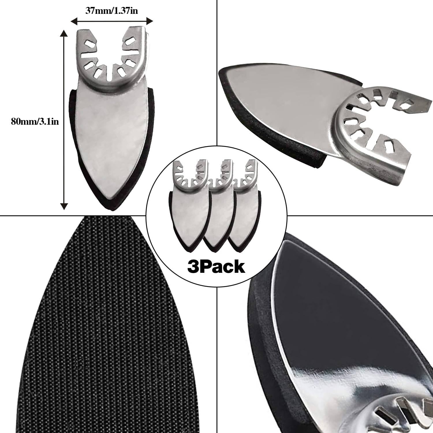 246Pcs Oscillating Tool Sanding Pad Kit, 3Pcs Multitool Sanding Pads and 3Pcs Finger Sanding Pad, 240Pcs Sandpaper, for Wood/Plaster Polish Sanding, & Other Surfaces, Compatible with Multiple Tools