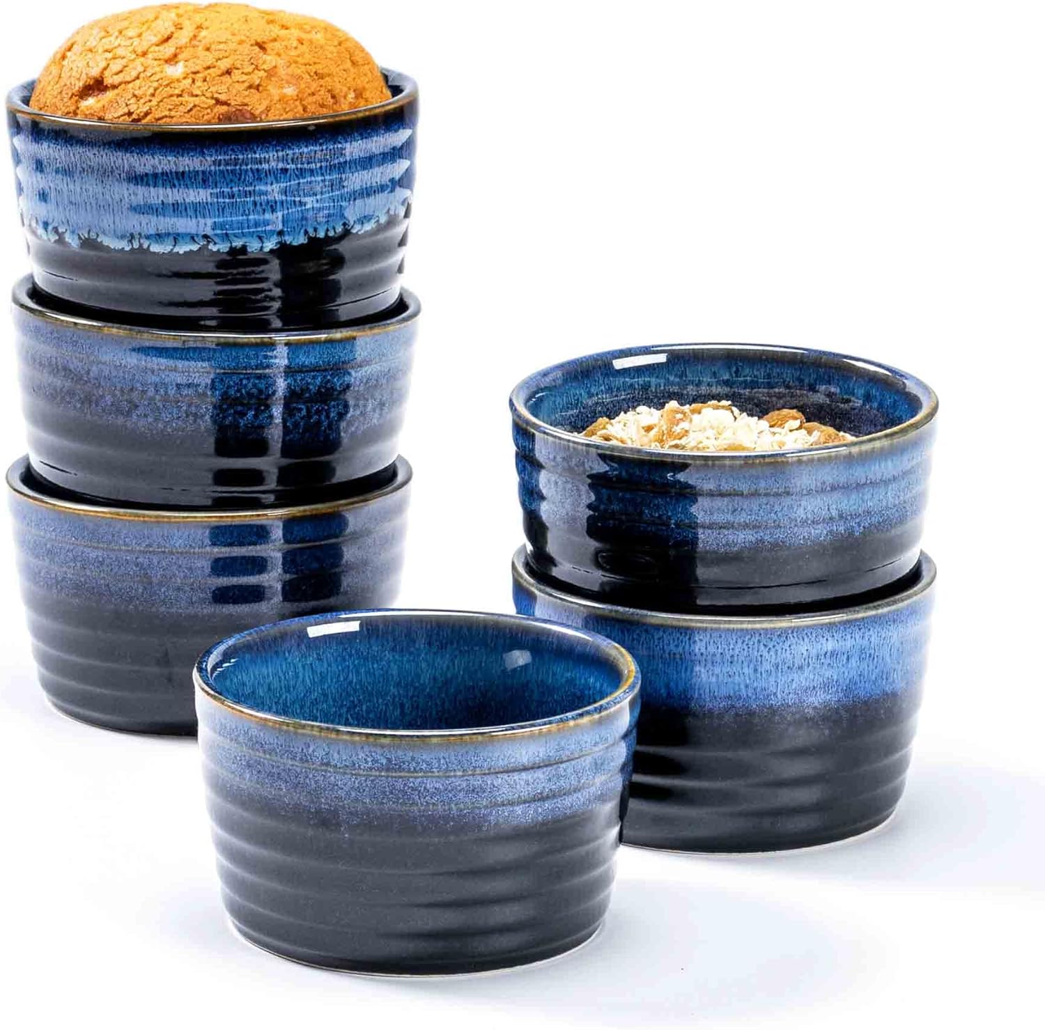 Ceramic 8 OZ Ramekins Oven Safe, Creme Brulee Ramekins Set