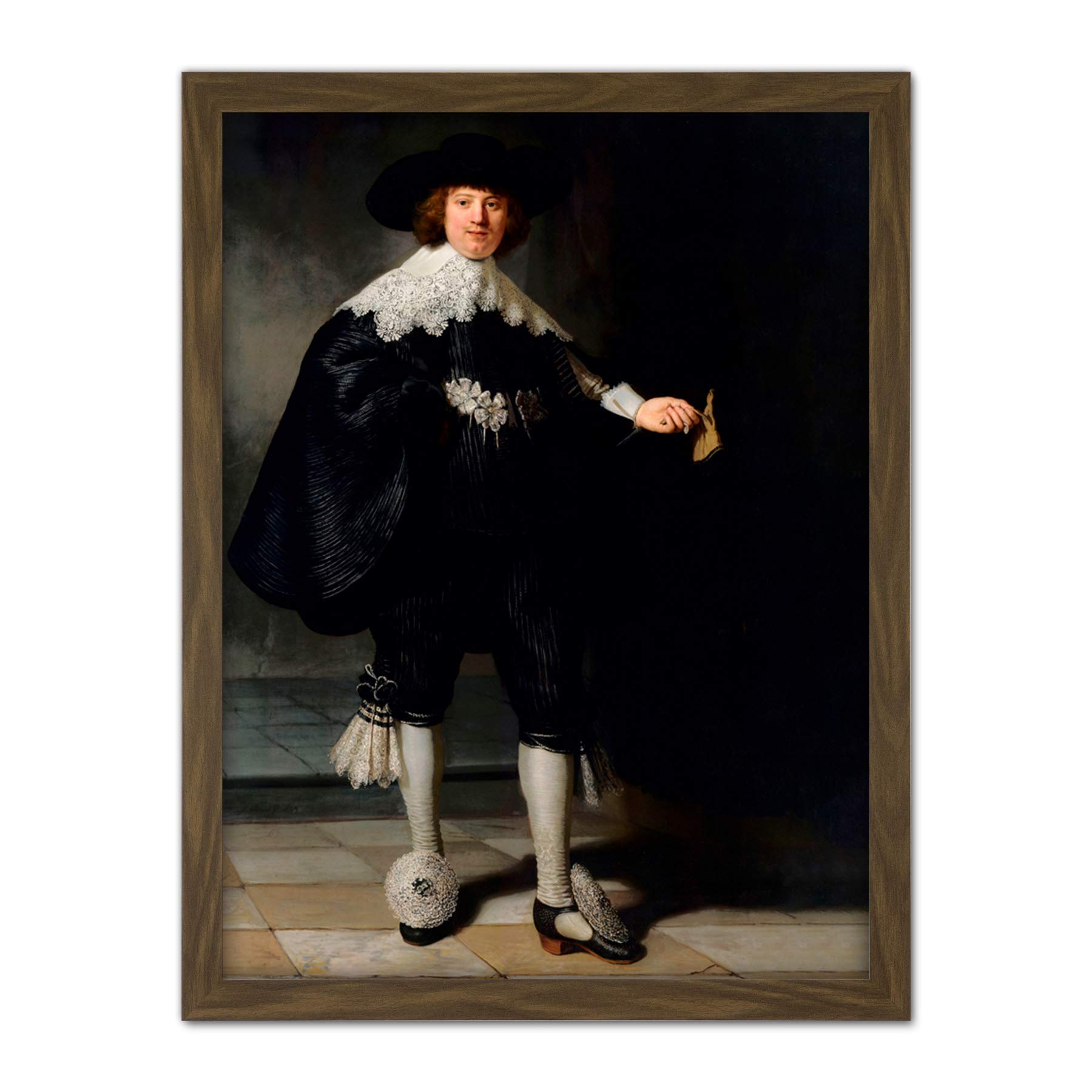 Artery8 Rembrandt Marten Soolmans Portrait Artwork Framed Wall Art Print 18X24 Inch