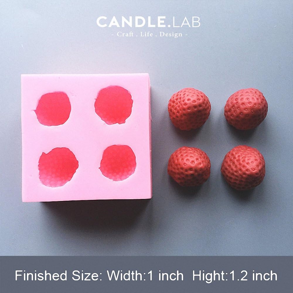 3D Full-size Strawberry Silicone Mold - MoldFun Large Strawberry Mold for Fondant, Gum Paste, Cake Topper Decorating, Chocolate, Candy, Ice Cube, Jello, Polymer Clay, Crayon