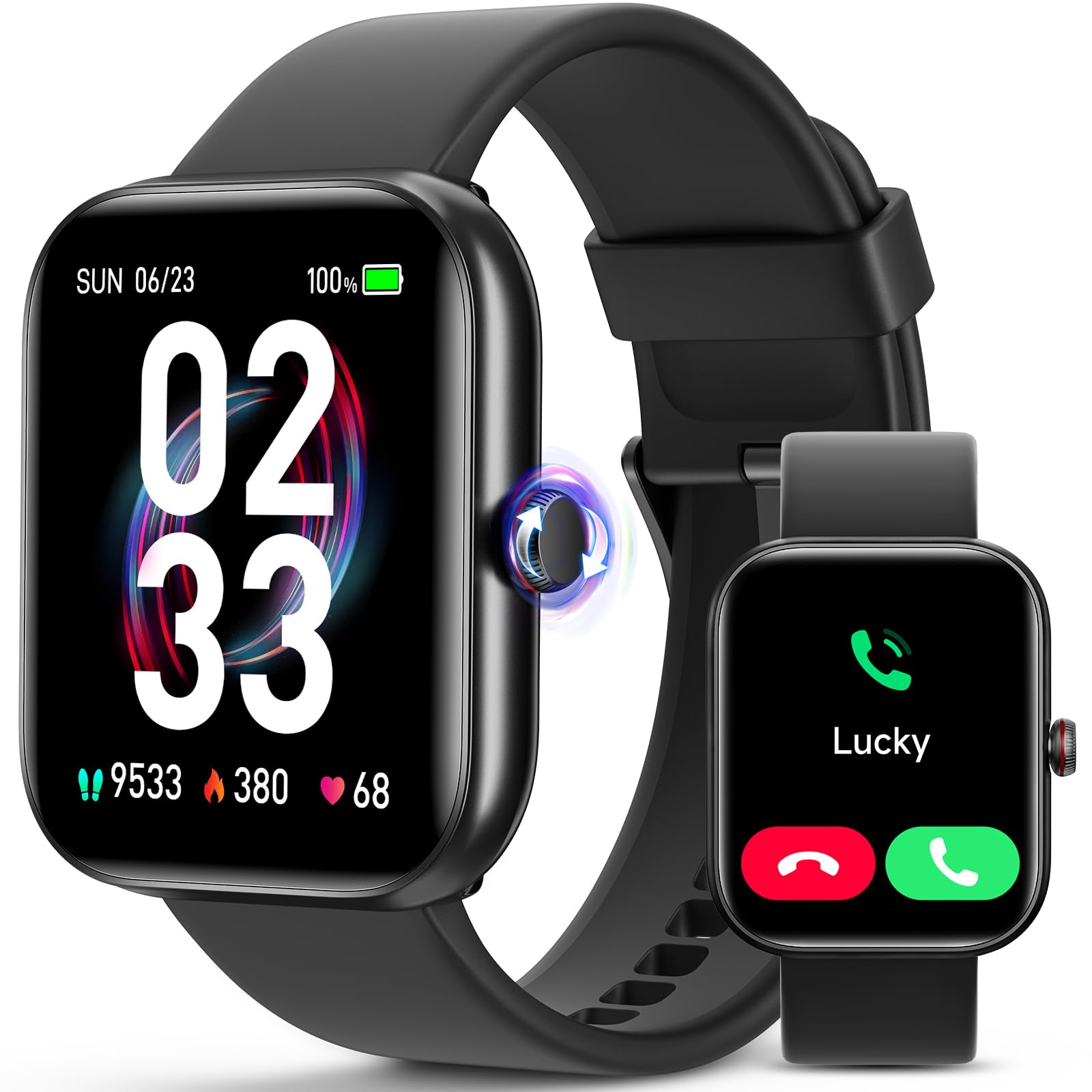 WMK Smart Watch showing call and message functions