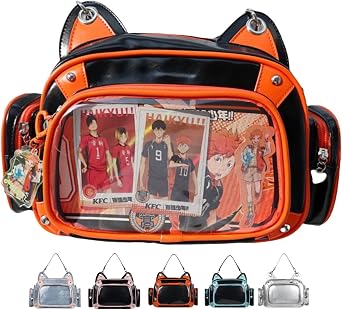 حقيبة Cat Ita Pin Display Backpack للمدرسة Preppy Backpack للبنات Ita Crossbody مع إدراج حقيبة الكتف