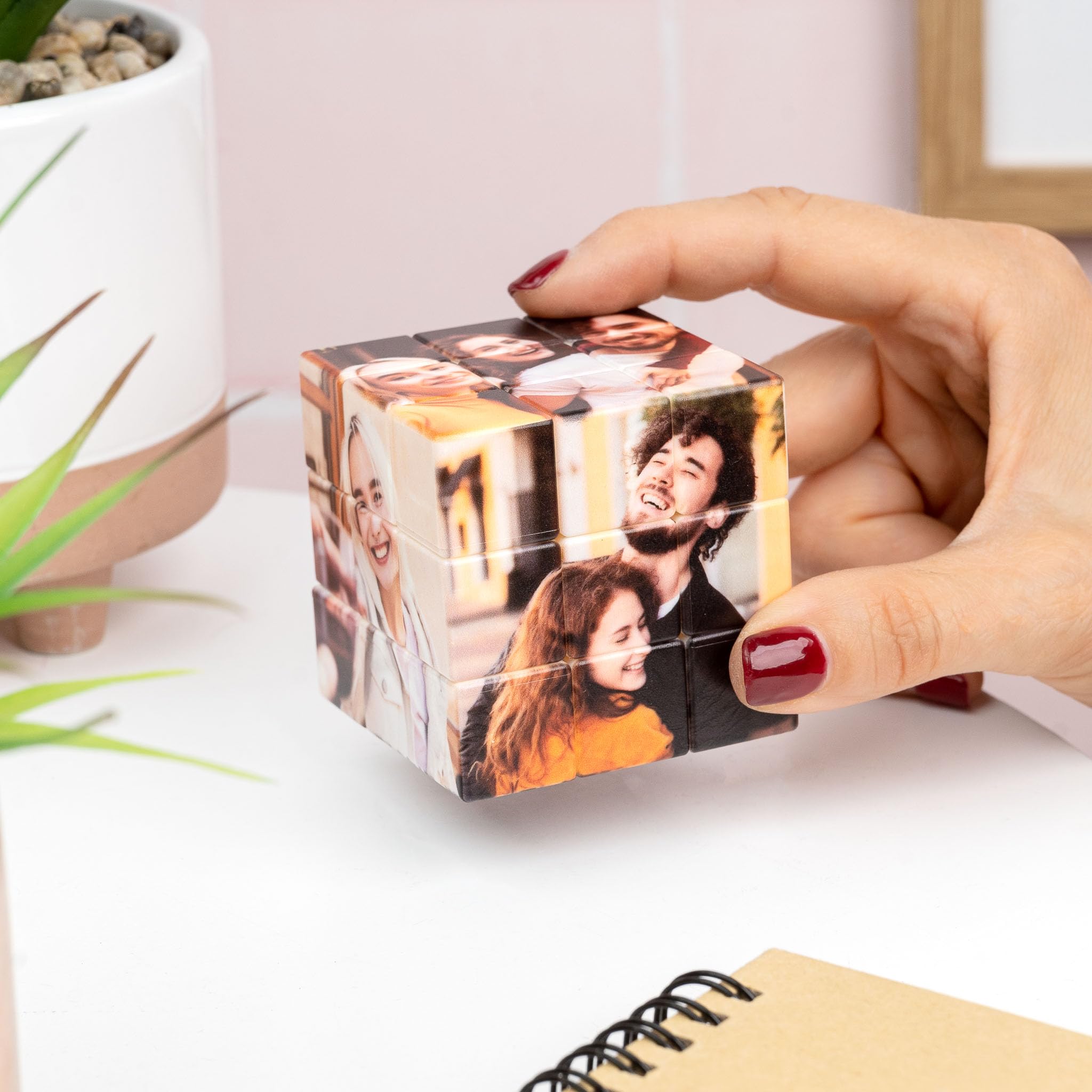 Wanapix | Cubo de Velocidad Personalizado 3x3 | Cubo de Lógica Giratorio con 6 Fotos | Impresión Directa sobre Cada Cara