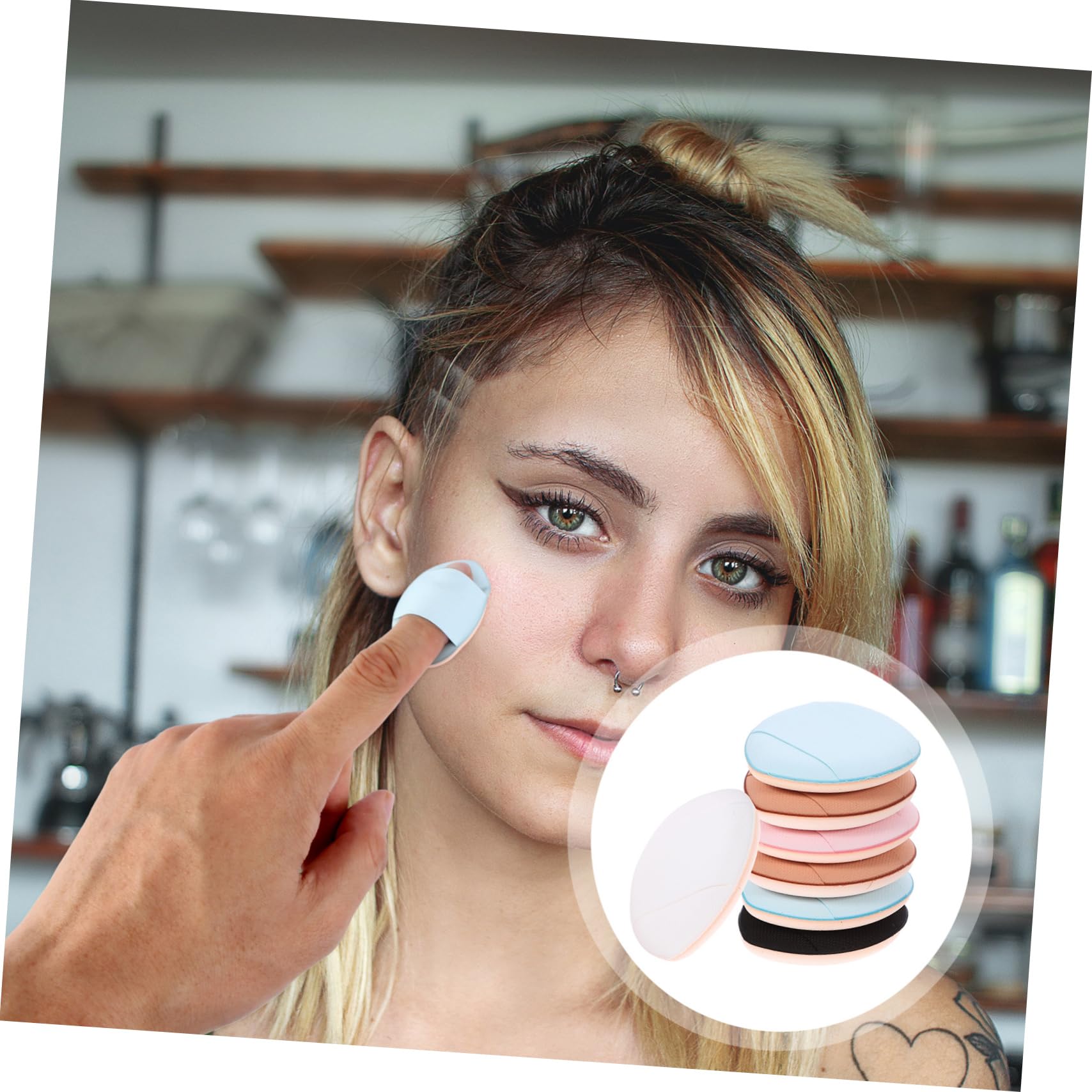 Baluue Mini Powder Per Spugnetta Finger Puff Per e Cosmetici Diverse Colorazioni Per e