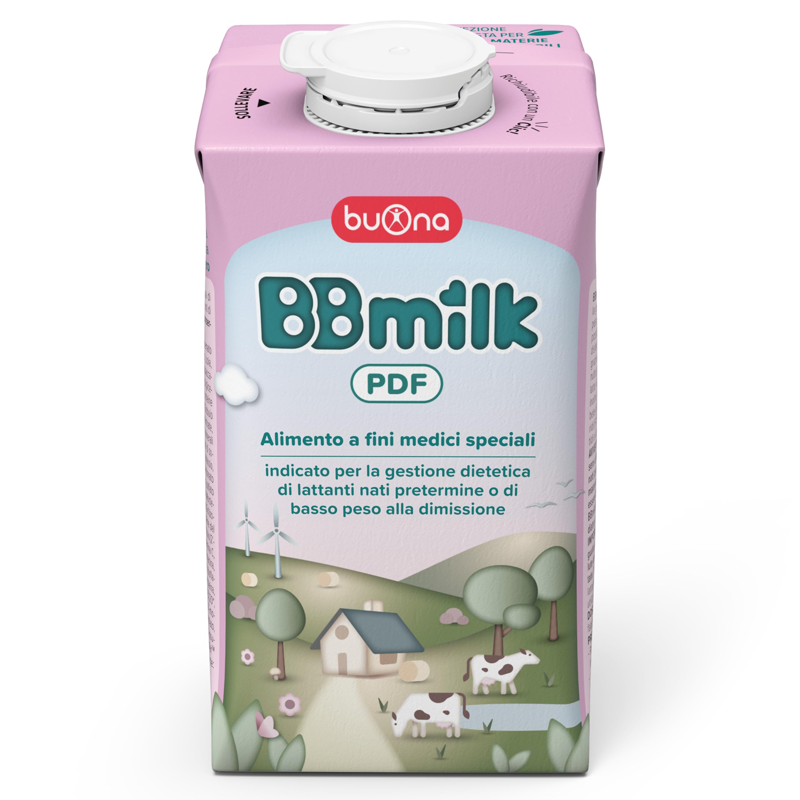 Buona Latte per neonati liquido BBmilk PDF 500ml, Post Dimissione per  Neonati Prematuri e/o di Basso Peso, Alimento a Fini Medici Speciali,  Pronto all'Uso, Con Lattoferrina, HMO, GOS, DHA, Nucleotidi : Amazon.it: