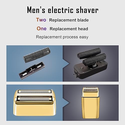 Miniatura 5 de Paquete de 4 láminas de repuesto para afeitadora y cortadores compatibles con BaBylissPRO Double FXFS2 de repuesto de lámina de metal (dorado-4