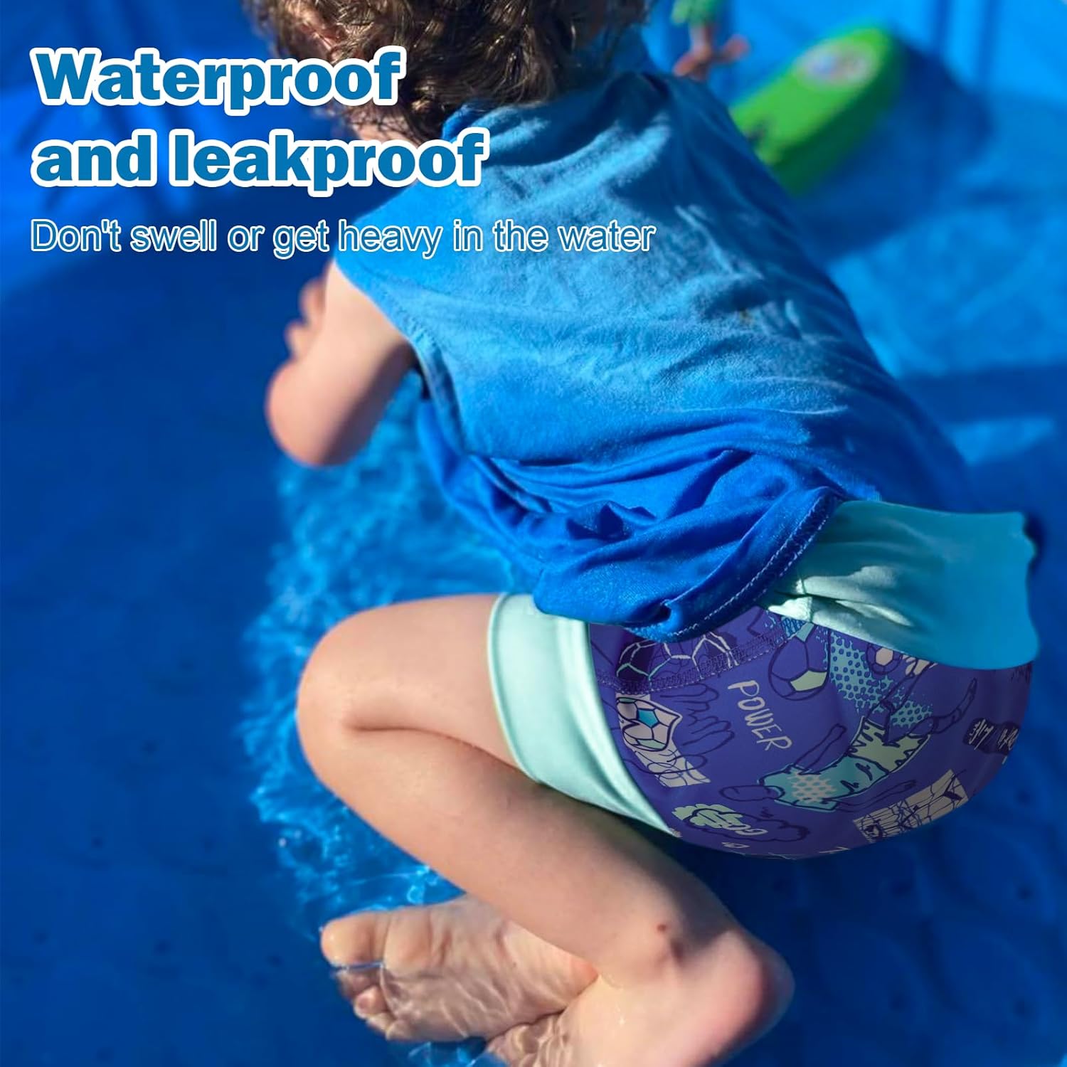 MooMoo Baby Swim Diapers 3 Pcs Waterproof Reusable Swimming Diapers for Baby Swim Lesson 2T-5T, Blue - Image 5