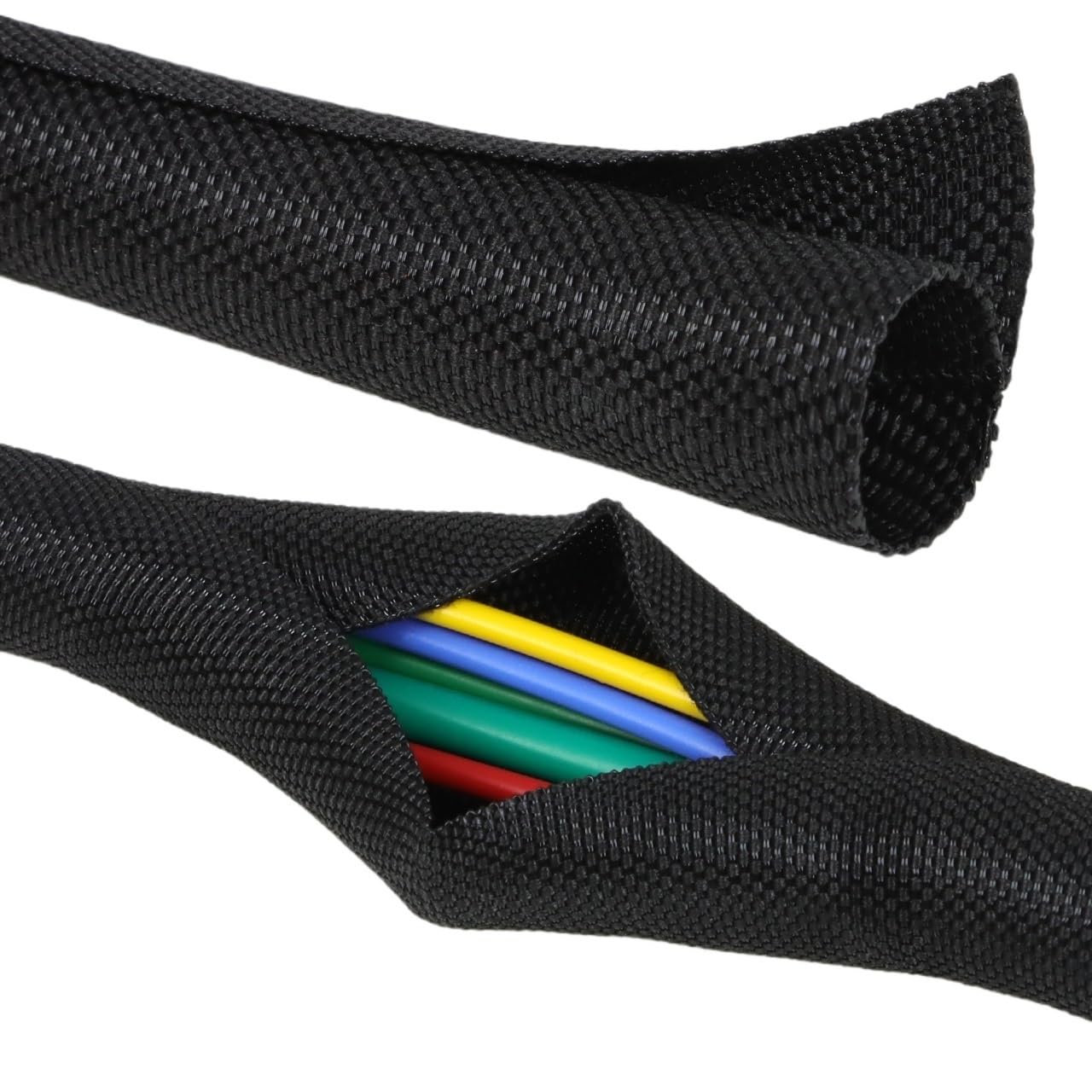 Guaina intrecciata in PET autobloccante, 3-60 mm, protezione per cavi espandibile (38 mm, 3 metri)