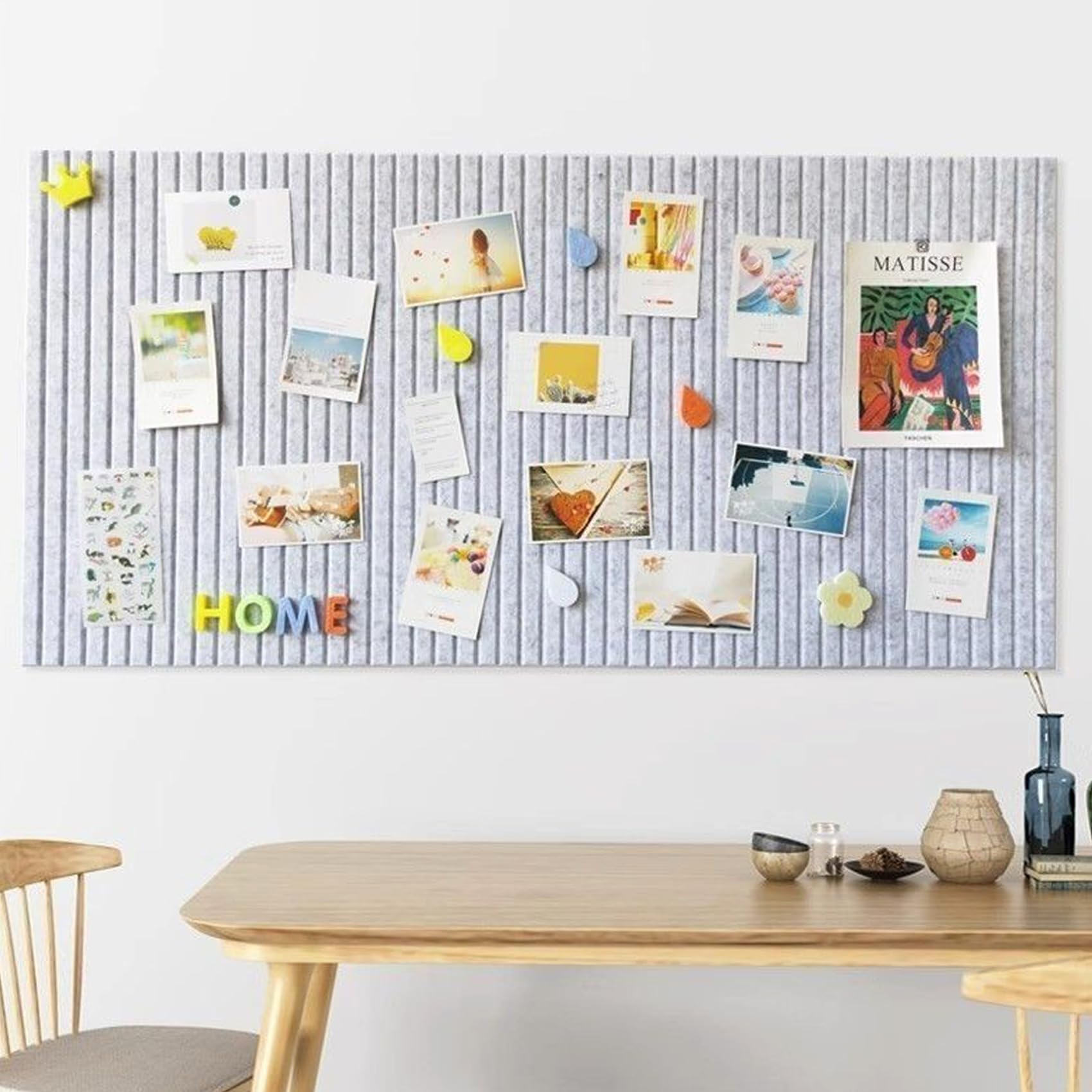 Large Felt Wall Tiles Cork Boards for Office 90x60CM Felt Bulletin Board Photos Boards Pin Board for Walls Home Decor Photos Memos Noise Reduction Boards(Silver Gray - Image 3