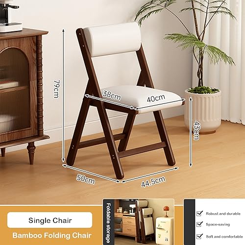 Miniatura 2 de Silla plegable acolchada de madera con cojín, acolchada, resistente y cómoda, sillas plegables, para fiestas, oficina, dormitorio, exteriores