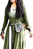 Medieval Long Sleeve Maxi Dress Women Robe Vintage Fairy Elven Dress Renaissance Celtic Viking Gothic Clothing Fantasy Ball -Green,M