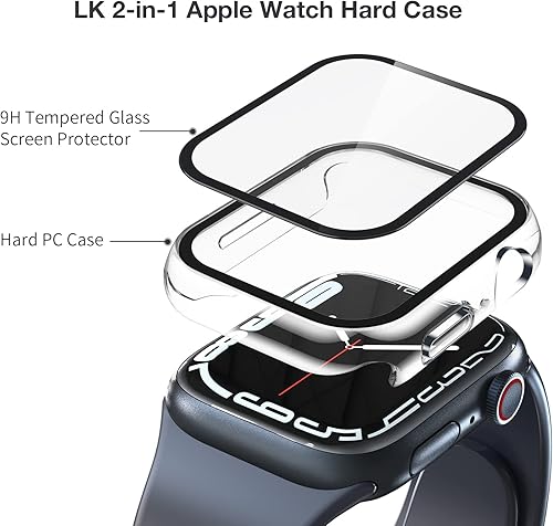 Miniatura 109 de LK Paquete de 8 protectores de pantalla para Apple Watch de 1.732 pulgadas Series 6/5 SE2 [película suave mejorada] [autorreparación] película