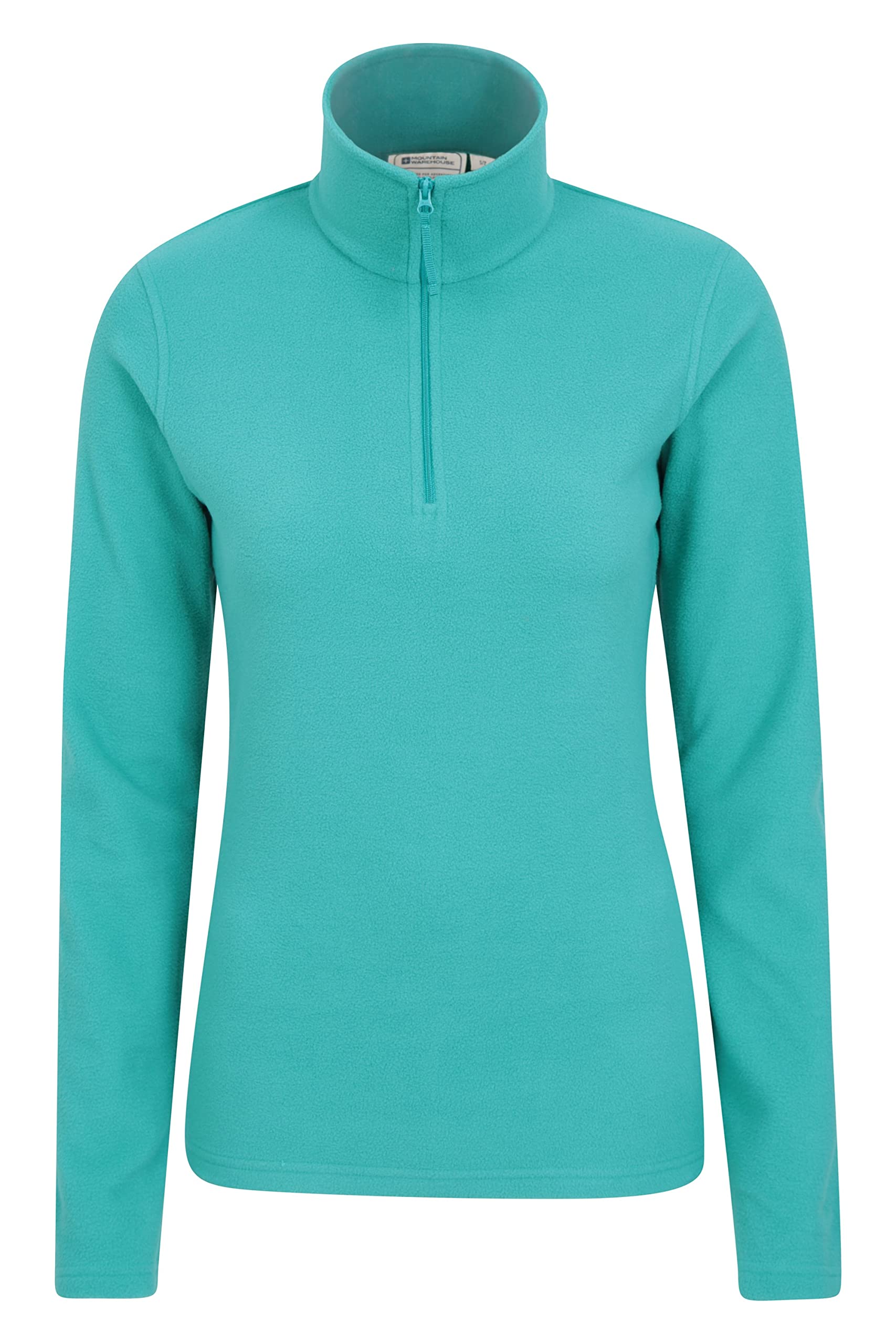 Mountain Warehouse Camber Half Zip Women's Striped Fleece - Lightweight, Warm & Cosy Half Zip Sweatshirt Top - Best for Camping, Outdoors, Travelling & Hiking Teal M