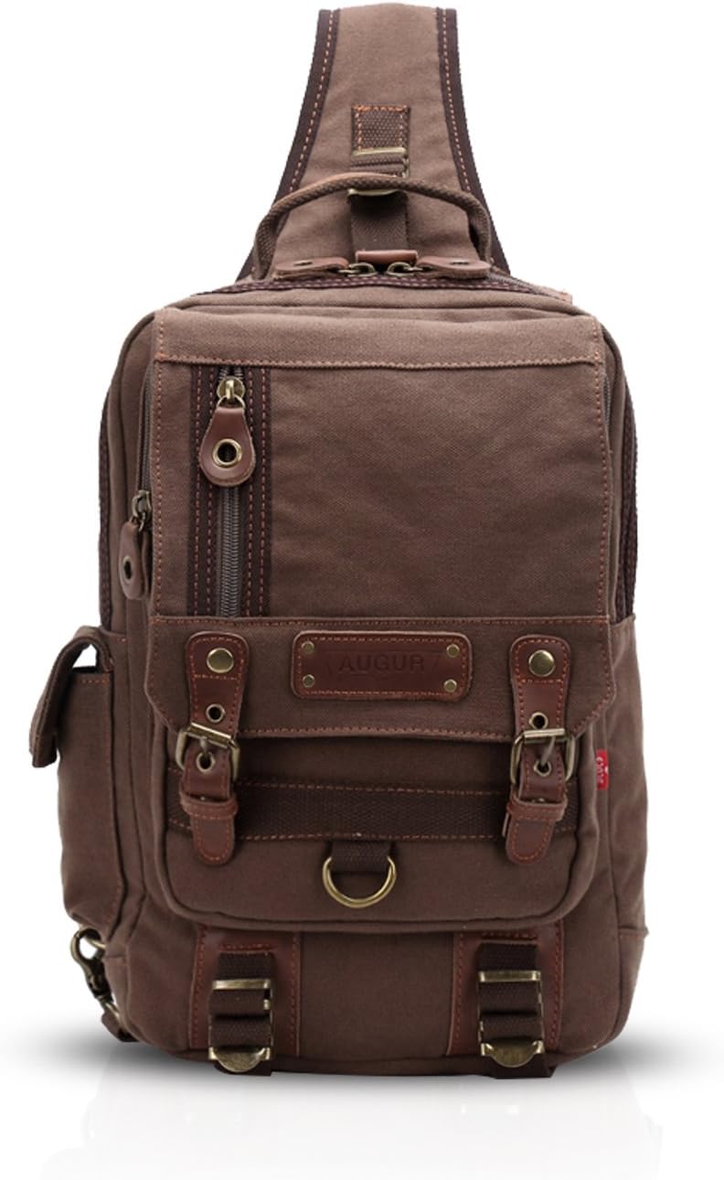 FANDAREVintage Sling Bag Chest Bag Shoulder Backpack Cross Body Bag Messenger Bag Men/Women Canvas