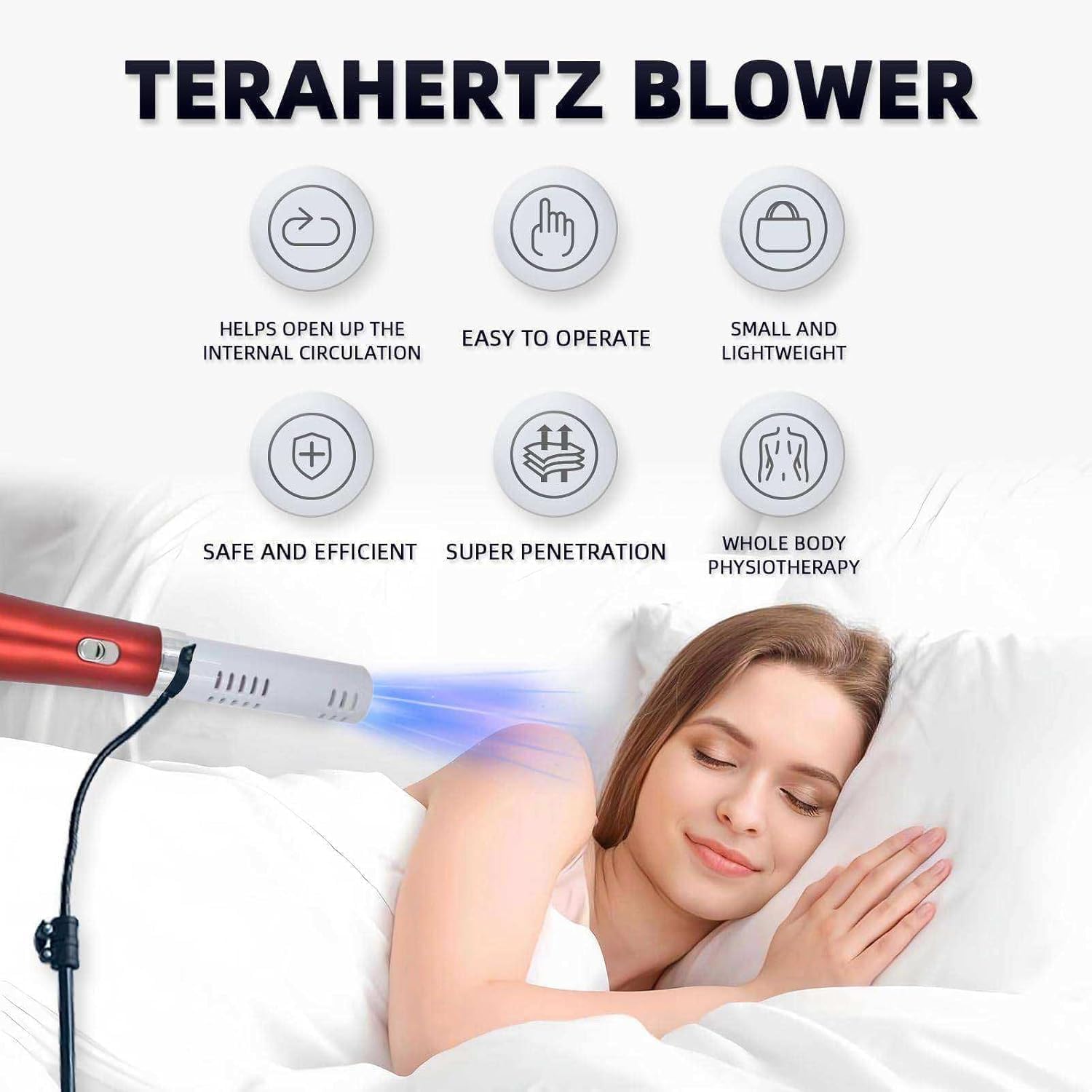 Appareils De Thérapie Terahertz, Baguette Terahertz 50Hz, Vent Réglable À 3 Niveaux, Favorise La Régénération des Cellules Et Détend Les Muscles, Débloque Les Méridiens, Élimine La Fatigue