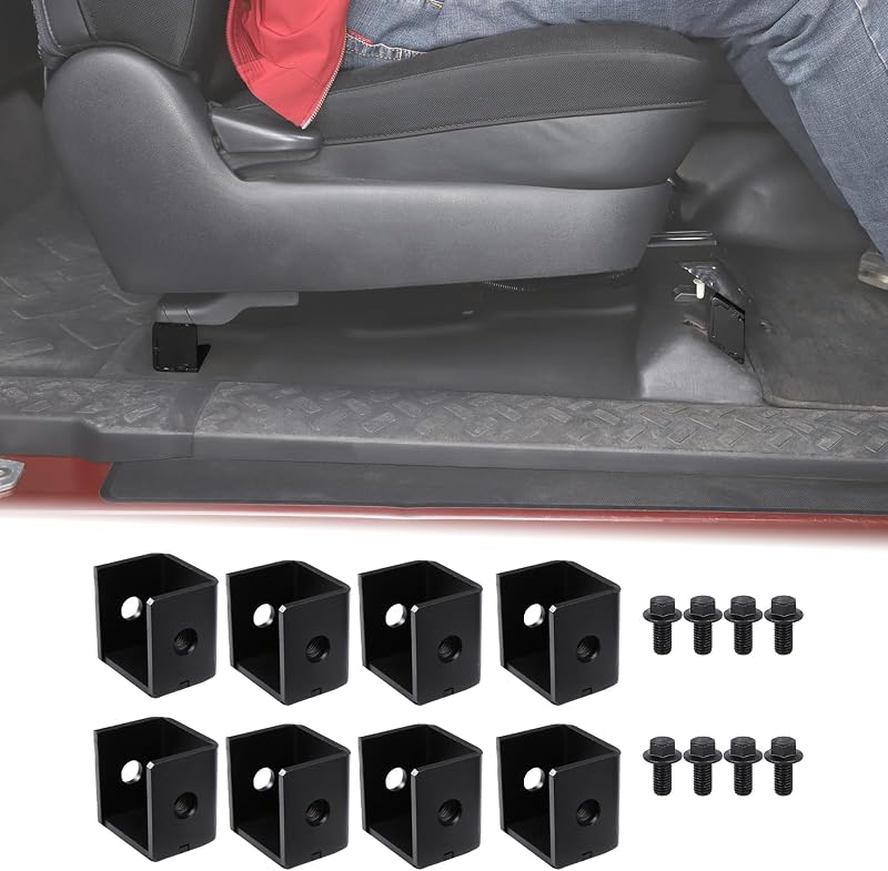 Kit com 8 espaçadores para banco dianteiro Aunginsy compatível com Toyota FJ Cruiser 2007–2024, alumínio preto