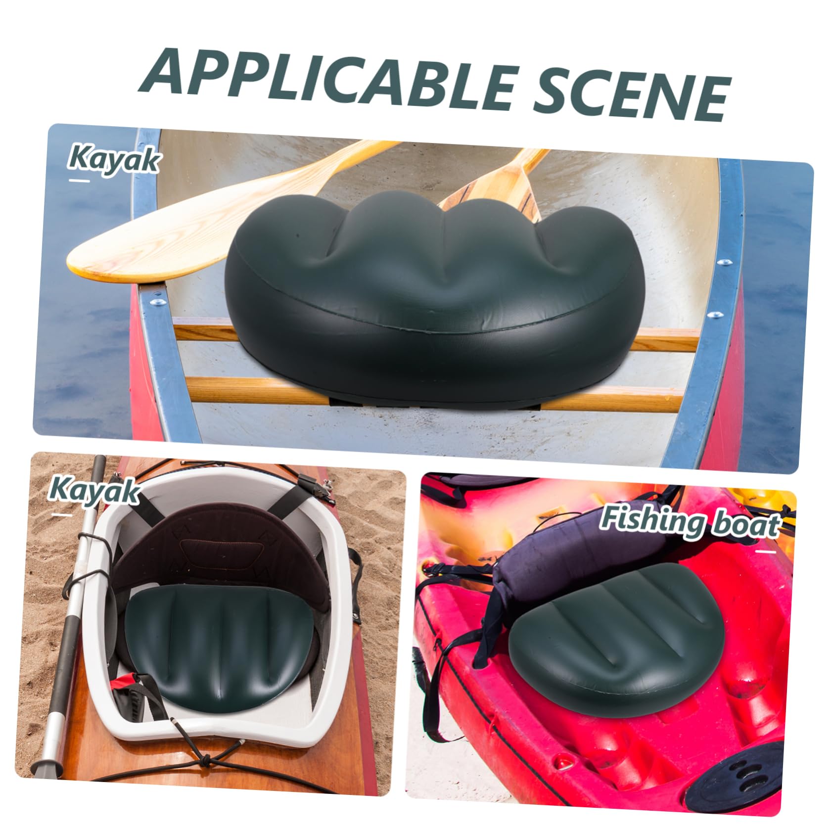 BESPORTBLE Boat Seat Cushion PVC Fishing Boat Seat Pad Comfortable Gel Cradles Stabilizing Center of Gravity Easy to Spot