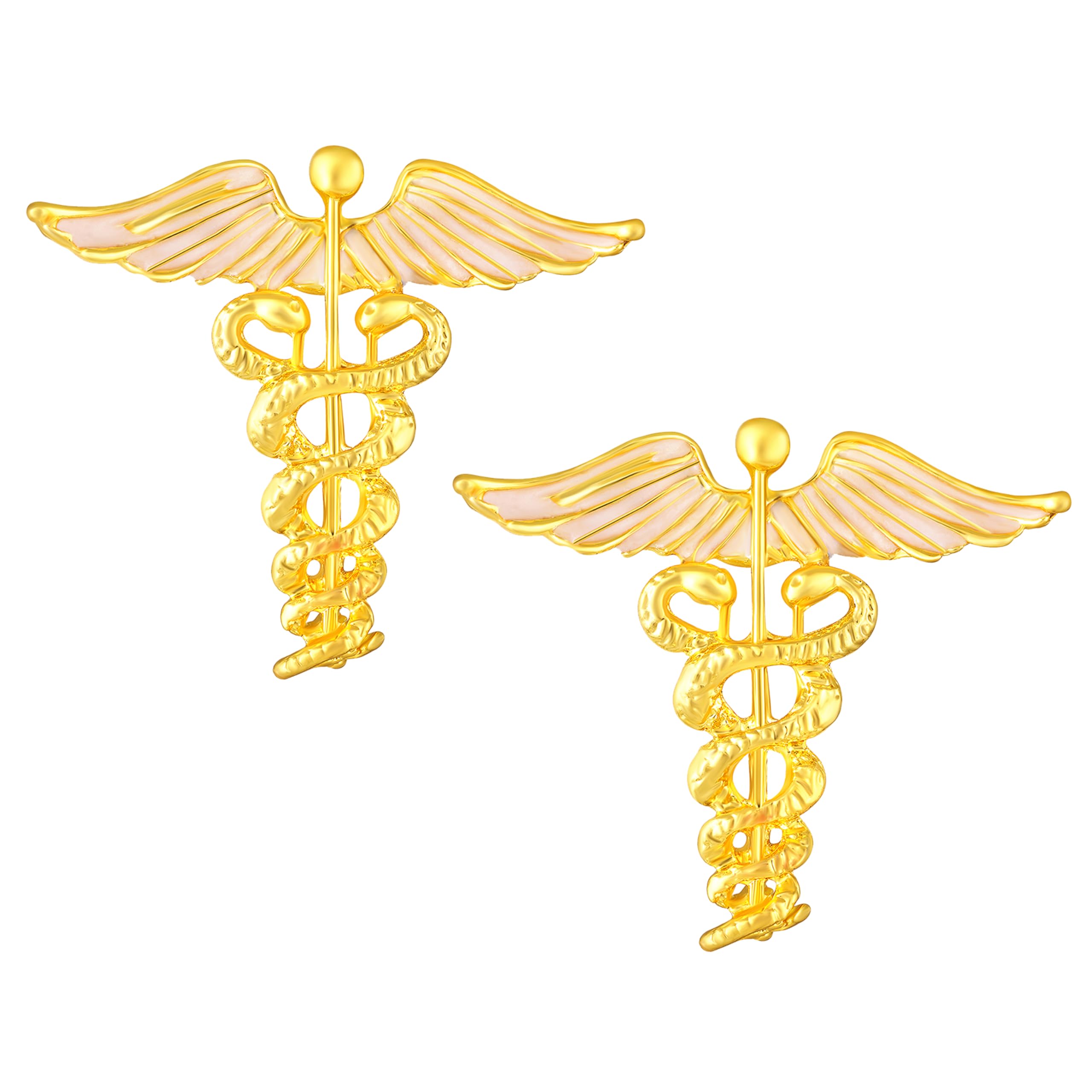 mahi Meenakari Enamel Combo of Medical Caduceus Doctor's Unisex Brooch | Lapel Pin (CO1105809R)-picture-39
