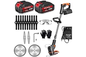 Weed Wacker Cordless: 21V Electric Weed Eater with 3 Types Blades for Lawn