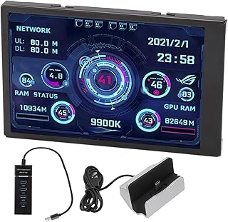 Mini Tela IPS USB EDIY de 3,5 Polegadas, Monitor de Dados HDD de CPU RAM de PC AIDA64, Display de Temperatura do Computador, Subtela Tipo C, Conexão USB e Tela Cheia IPS