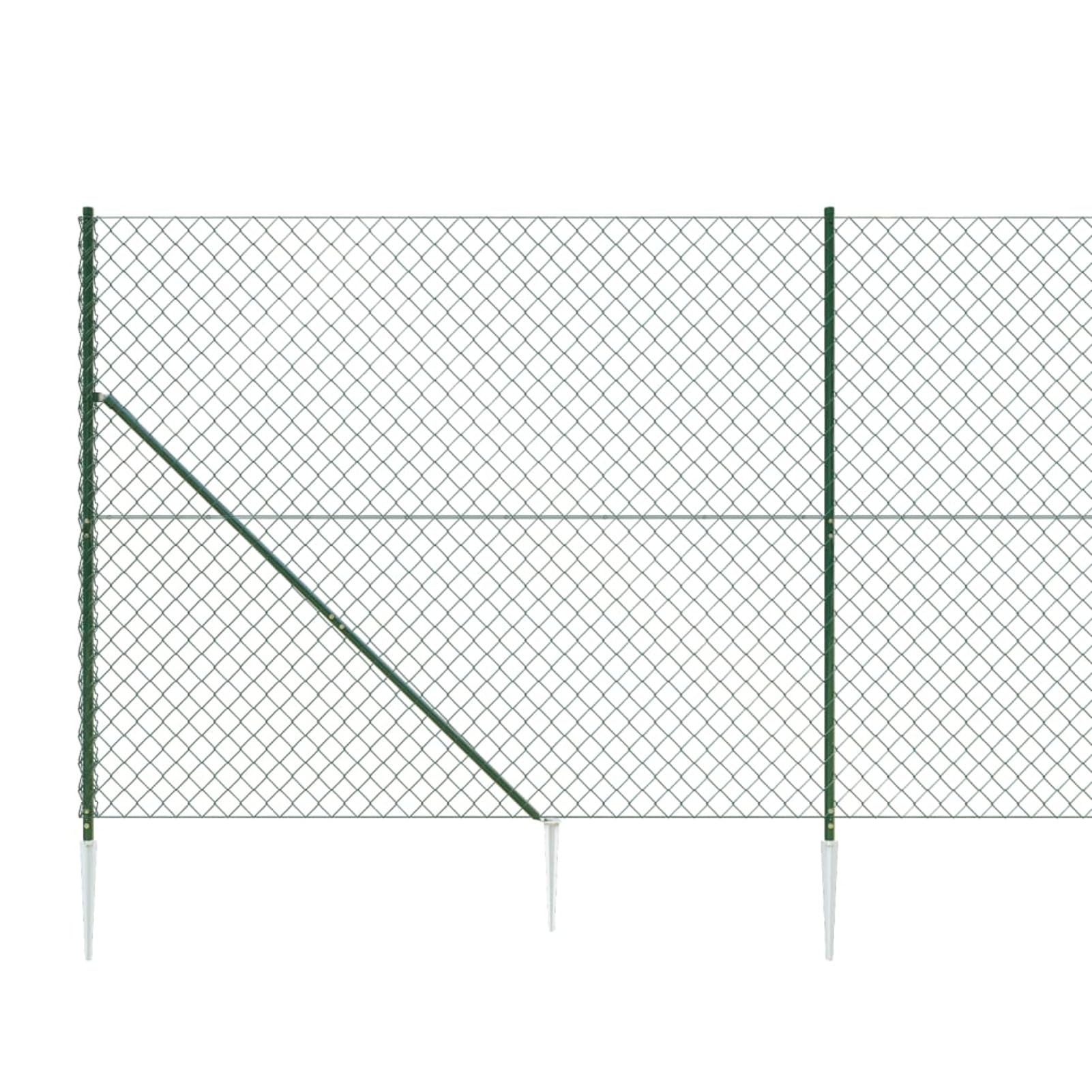 Cerca de Alambre con Pinchos de Anclaje Vallas de Jardin Vallas metalicas Malla Jardin Vallas para Jardin metalicas Exterior Verde 1,6x25 m - 153932