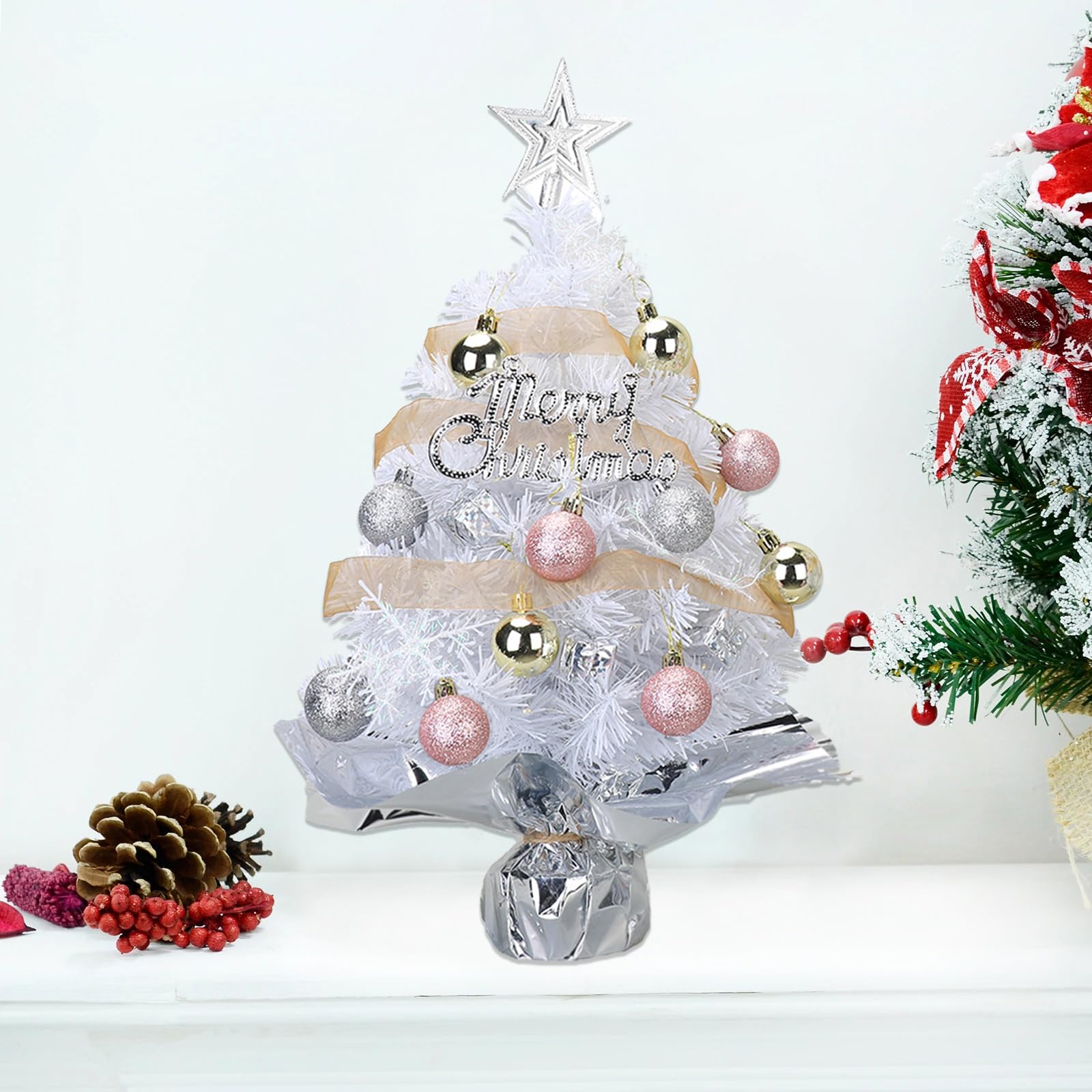 Amazon.co.jp: Teahutty クリスマスツリー 17.71インチ ライト付きミニ