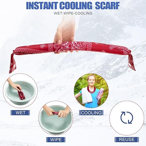 Miniatura 4 de Bufanda refrescante para el cuello de 6 piezas con lazo empapado alrededor del cuello