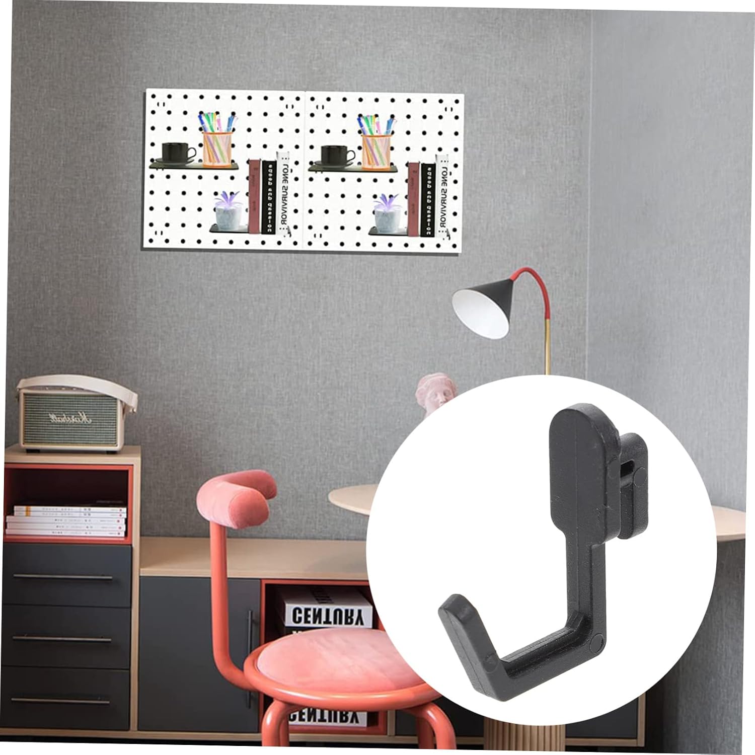 BESTYASH 20pcs Plastic Pegboard Hooks Display Hooks Wall Key Hanger Easy to Install