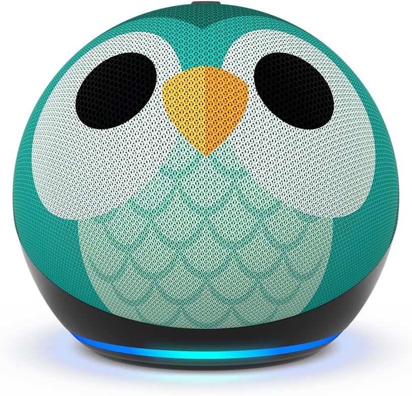 Amazon Echo Dot Kids with Alexa (newest model), Designed for kids, with parental controls, Includes 1 Year of Amazon Kids+, Owl