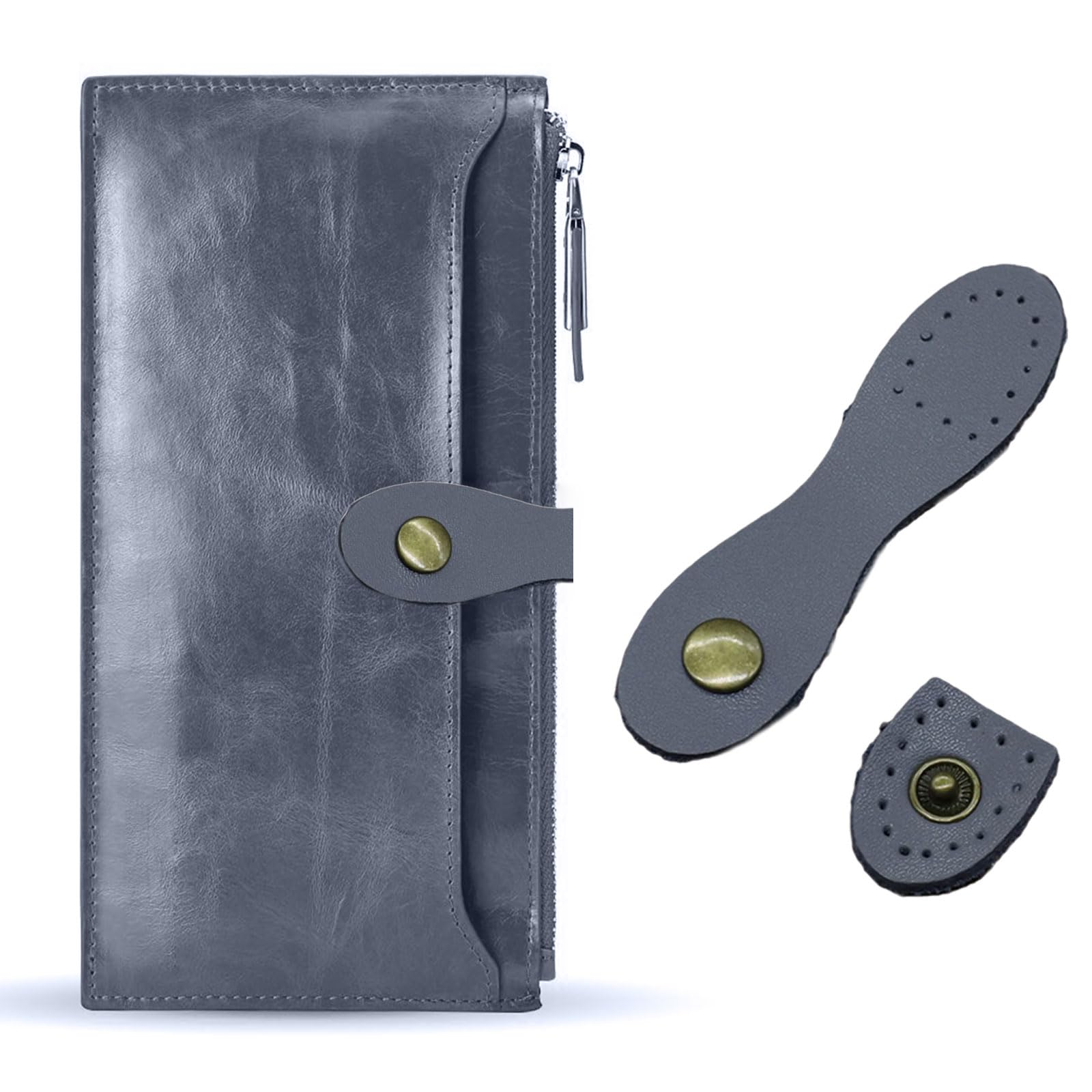 WADORN 5 set di Fibbie A Scatto In Pelle PU, 5 colori Cucire su Chiusura con Linguetta In Pelle PU Fai Da Te Fatti A Mano Cucito Artigianale Bottoni A Pressione Elementi
