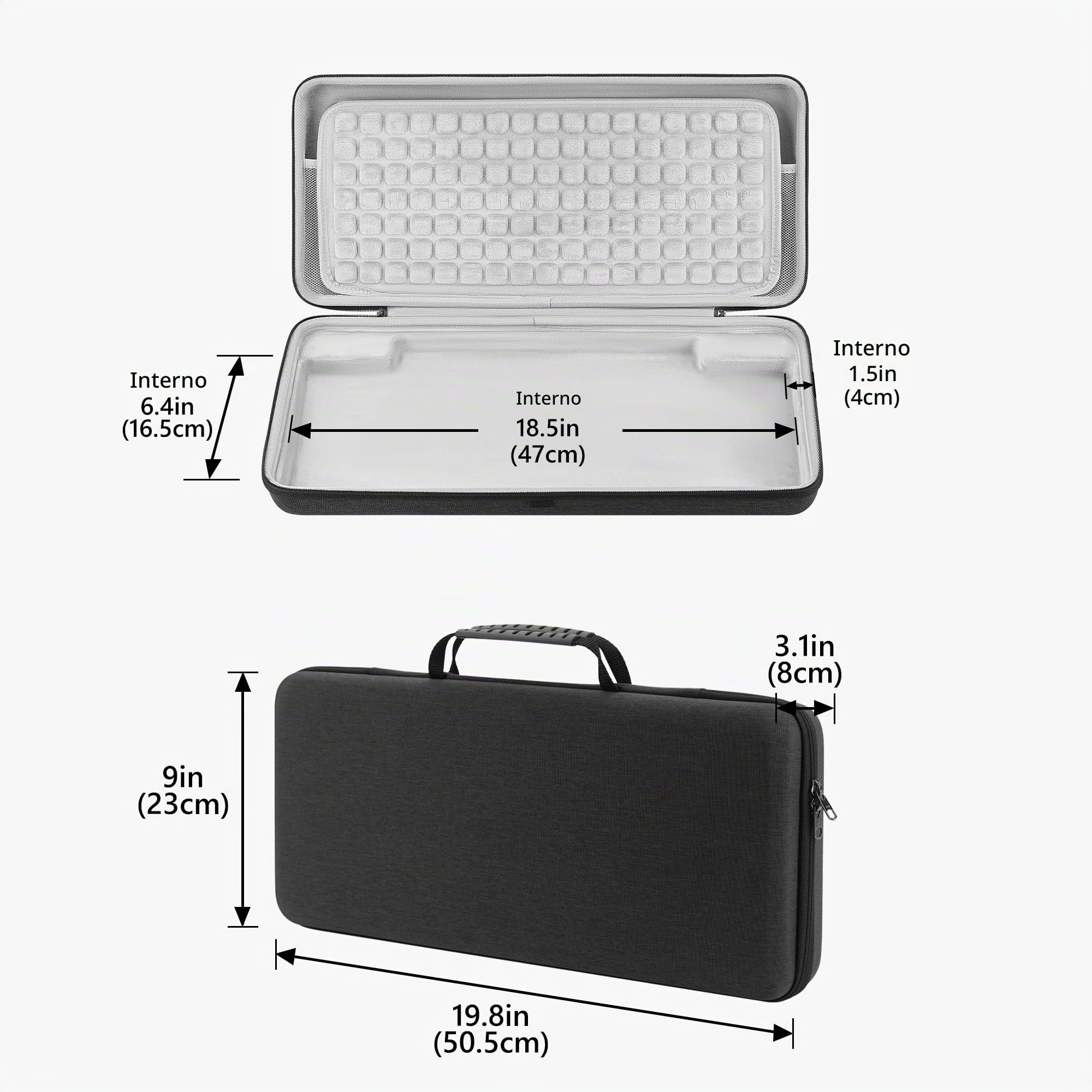 Geekria Custodia per tastiera full-size, custodia rigida da viaggio per tastiera meccanica da gioco per computer da 104 ~ 108 tasti, compatibile con Corsair K100 RGB Mechanical, K95 RGB, Razer