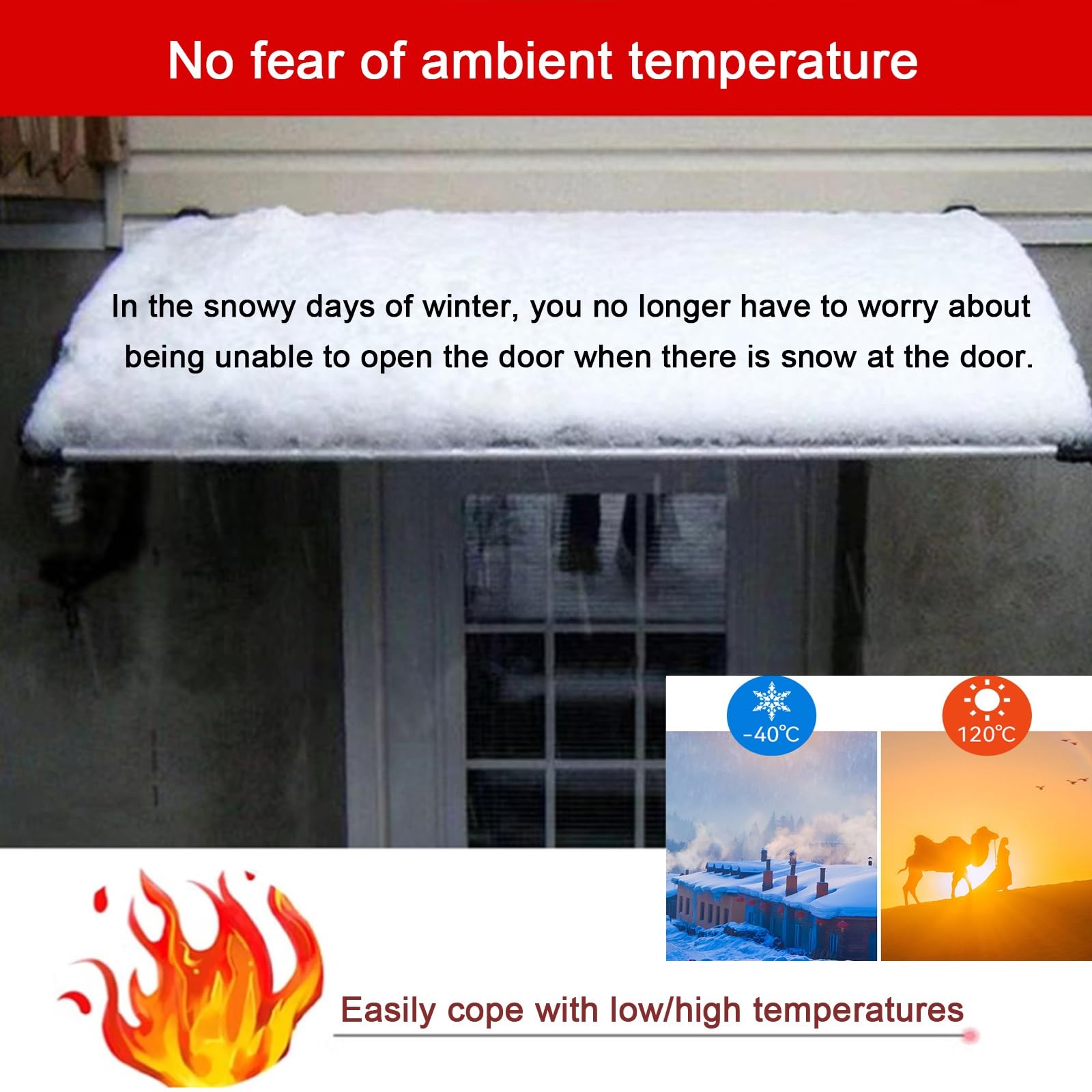 Auvent De Patio, Stores Pour Patio, Marquise De Porte D'entrée En Polycarbonate - Blanc, Ombre Extérieure Pour Avant Porche Et Toit Terrasse - 80 * 120cm