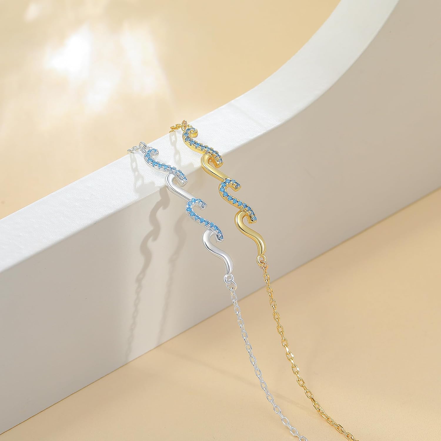 Wave Bracelets for Women - Valentines Day Gifts for Her, Jewelry Gift for Bestie, Sister, Mom, Daughter, Wife, Girlfriend, Grandma, Aunt | 21st 30th 40th 50th 60th 70th Birthday Gifts for Women - Image 8