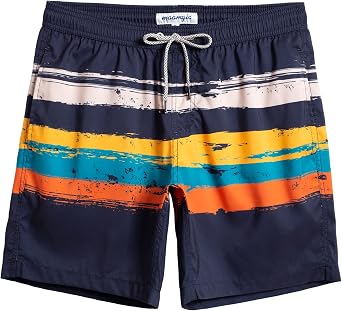 maamgic Mens Swim Trunks Quick Dry Mesh Linner with Pockets 7" Beach Shorts