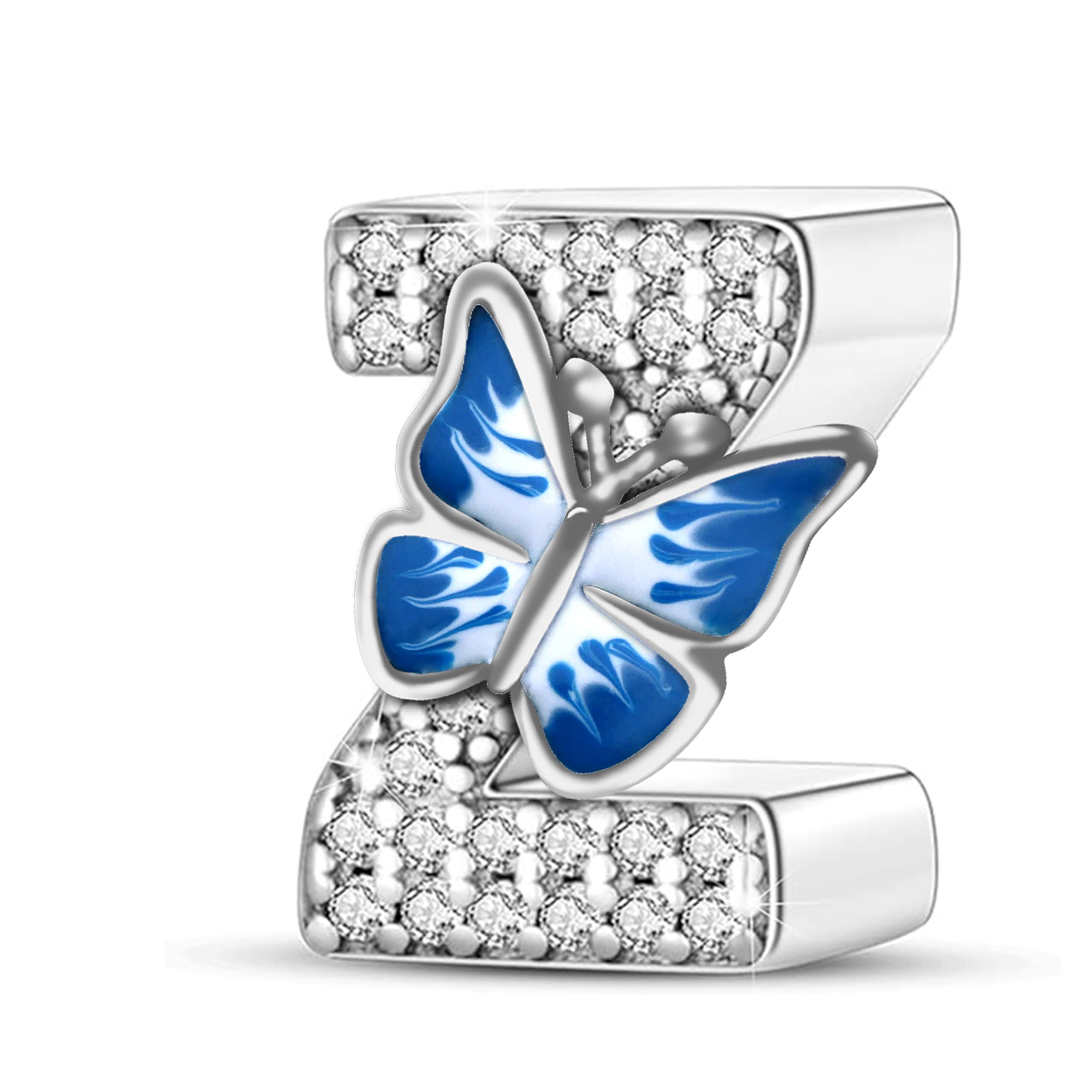 FLUFLO Charm Anhänger Damen Buchstabe A-Z für Armband 925 Sterling Silber Charms Beads passend für Pandora Armband und Halskette, Kompatibel mit Europäischen Armbänder für Frauen Mädchen X223