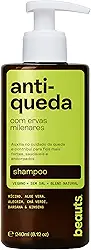 Shampoo Antiqueda com Babosa (Aloe Vera), Alecrim, Jaborandi, Rícino e Ginseng – Auxilia no Cuidado da Queda e no Fortalecimento Capilar – Vegano – 240 mL – Beauts
