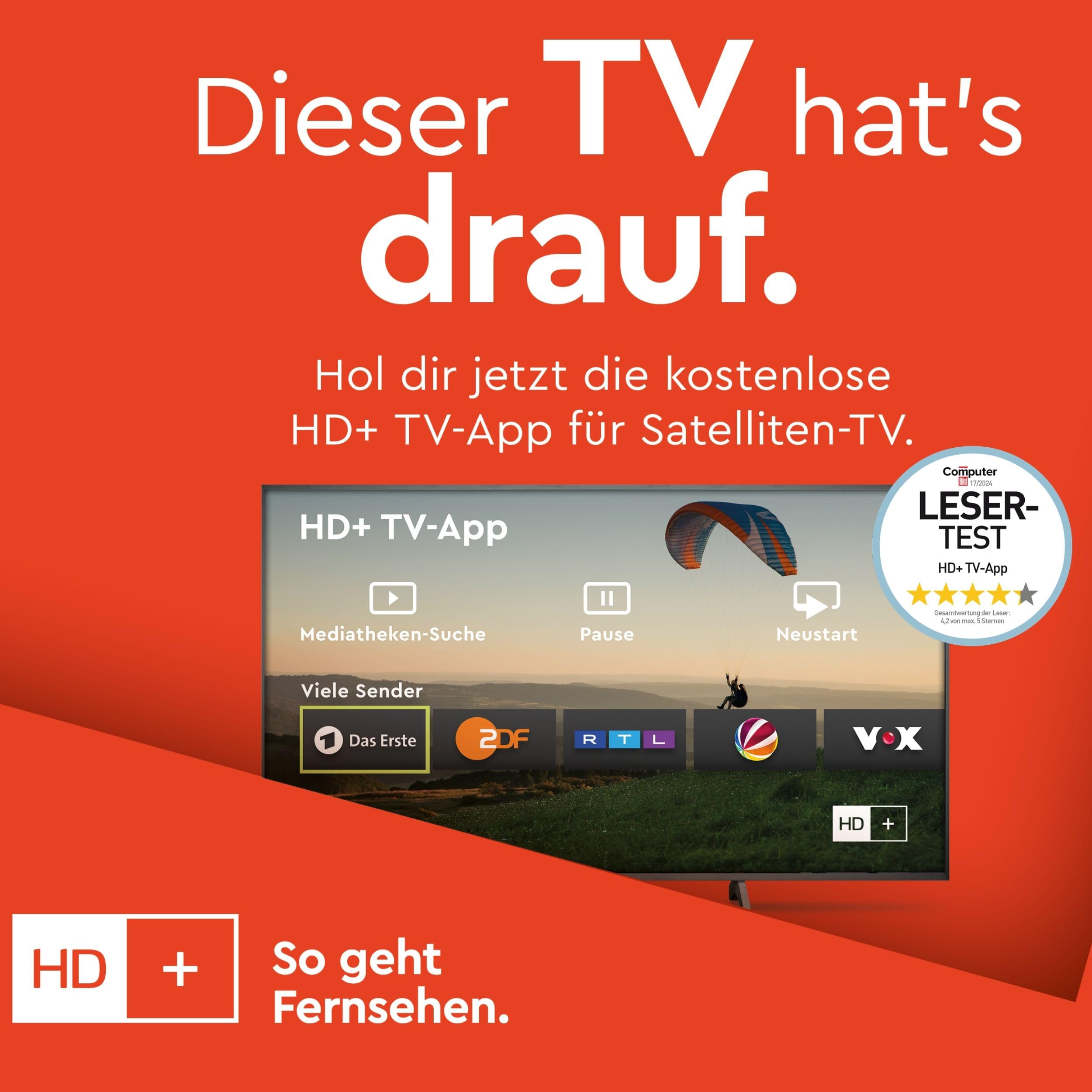 TELEFUNKEN XF40TP900S Fernseher 40 Zoll Smart TV Powered by TiVo Full HD, HDR TV mit Triple-Tuner und 6 Monate HD+ inkl., LED Fernseher (2026)