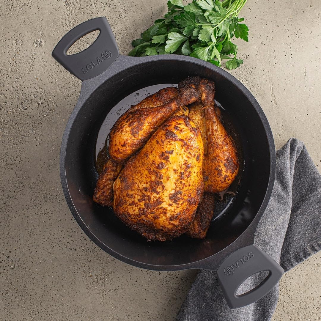 Sola Casserole avec Couvercle Ceramic Deluxe - Compatible avec l’Induction - Revêtement Antiadhésif Céramique - ø 24 cm