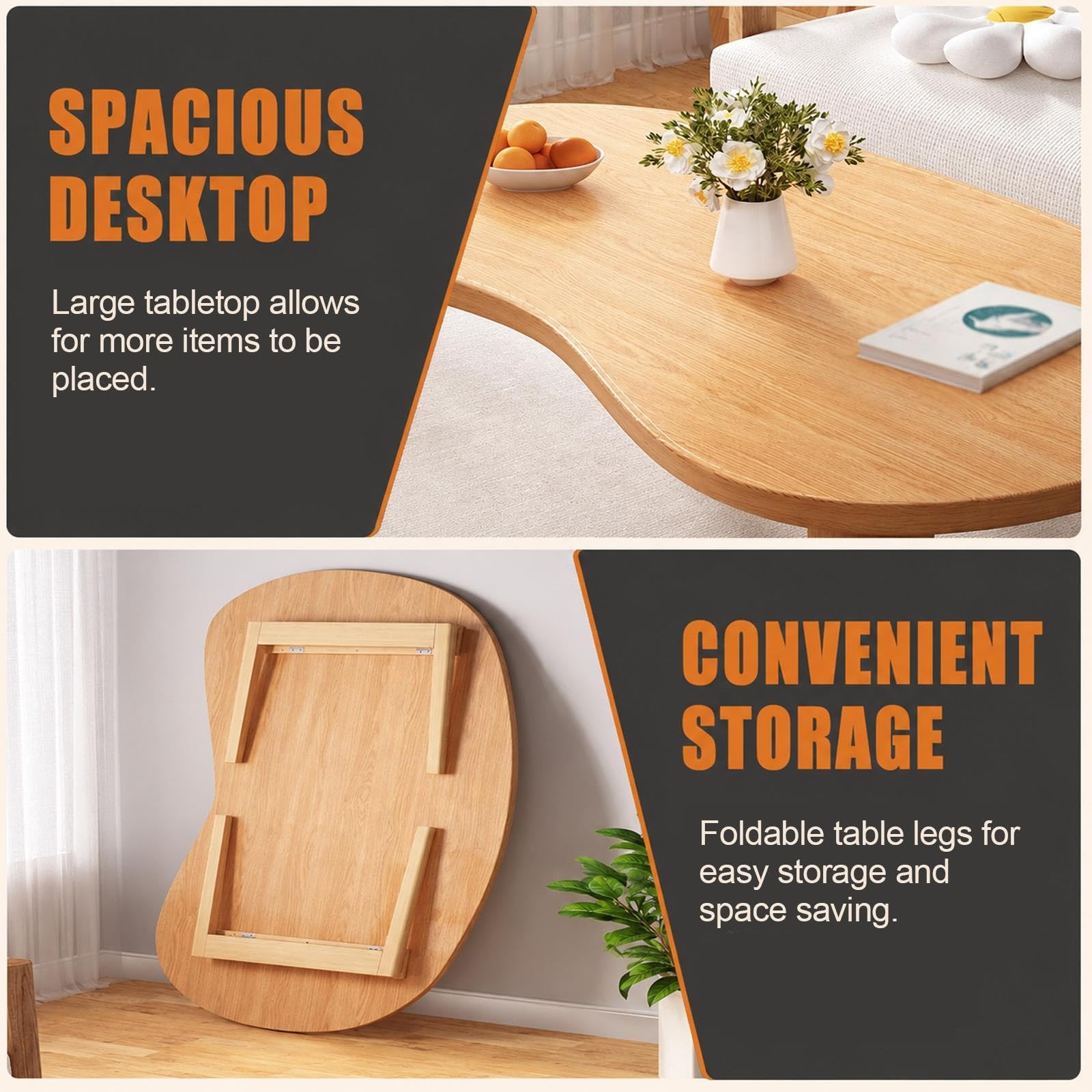 Tavolino da caffè pieghevole in stile giapponese, Legno Stile Tavolo Basso