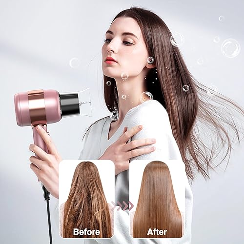 Miniatura 6 de Secador de pelo, secador de pelo con difusor y boquilla, secador de pelo compacto profesional de 1875 W para cabello rizadoliso, secado rápido,